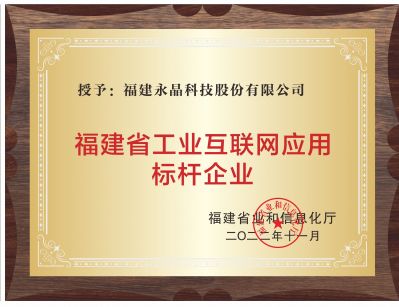 福建省工業(yè)互聯網應用標桿企業(yè)